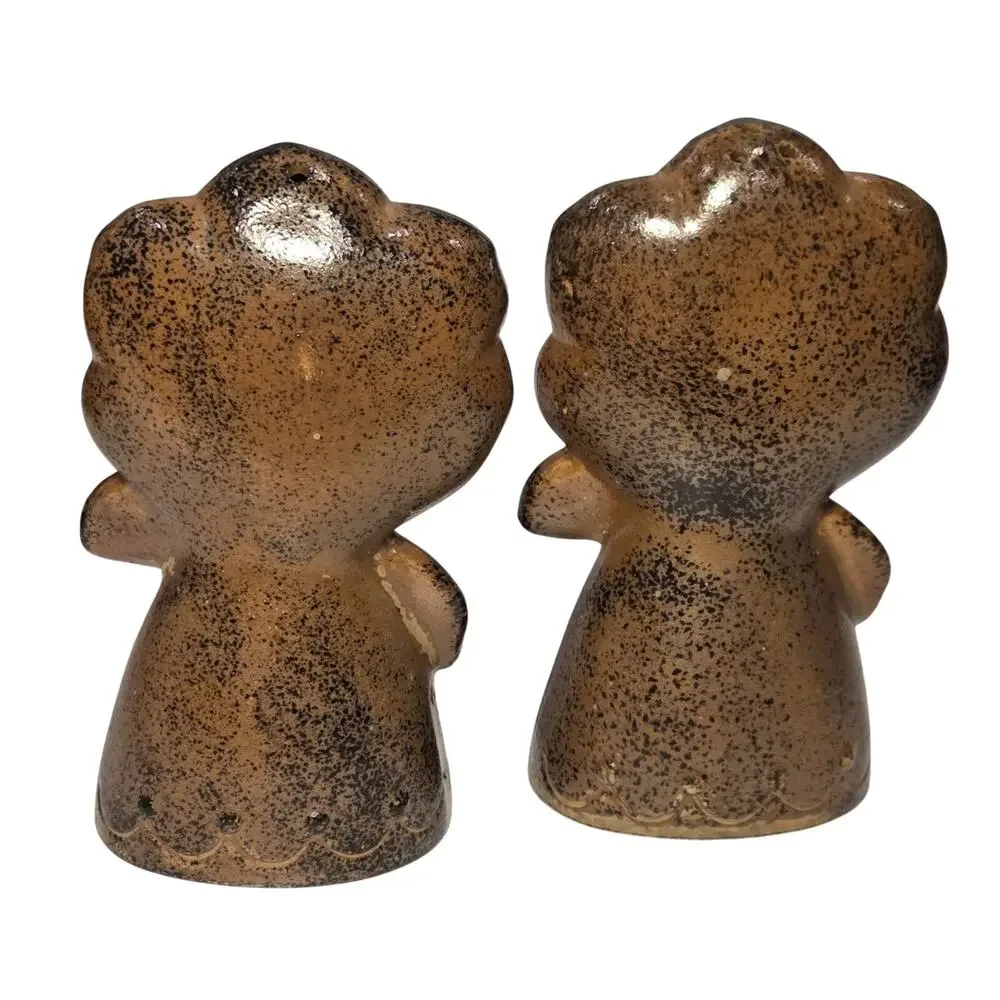 Vintage 1960s Japan Anthropomorphic Flower Salt Pepper Shakers MCM Unused